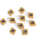 CCMT Turning Insert Set 32.5 Degree Carbide Inserts 9T304 For CNC Lathe Machining 10 Pack, shown in scattered arrangement.