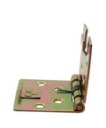 Side view of 2 Pack Zinc Color Metal Spring Loaded Hinges For Cabinets 90 Degree Self Opening Heavy Duty Stainless Steel