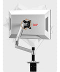 Heavy Duty Long Arm TV Wall Mount Bracket Fits 17 To 38 Inch Displays Silver Aluminum And Steel Vesa 75X75 100X100 360-degree swivel feature.