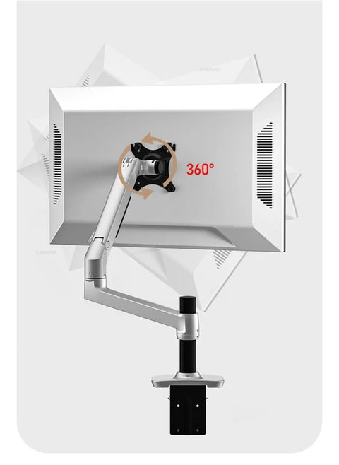 Heavy Duty Long Arm TV Wall Mount Bracket Fits 17 To 38 Inch Displays Silver Aluminum And Steel Vesa 75X75 100X100 360-degree swivel feature.