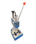 Hardcore Heavy Duty Bench Top Manual Arbor Press For Leather Perforating And Metal Stamping Operations 1100 Lb Precision With Tall Stroke Shop Workstation, featuring a steel lever and clamps.