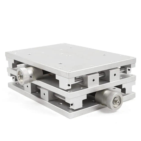 Rock Solid 2 Axis Work Table for Precision Marking and Alignment, 2D Slide Bench With Handwheel, aluminum alloy construction.