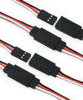 55 Piece 6 Size Male To Female 3 Pin Servo Extension Wires Kit for RC cars, planes, helis; black connectors with red/black cables.