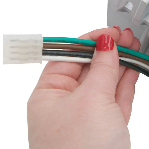 Close-up of short adapter harness for Ice Maker Assembly Replacement for Select Refrigerator Models Model Specific Fit