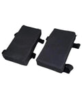 Two black Grippy Ergonomic Shoulder Pads for Hack Squat Machine Non Slip Comfort Cushion, gym equipment attachment, 20x11x4 cm
