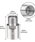 Bike Pedal Extenders Set For 9 Sixteenth Inch Threaded Pedals Chrome Molybdenum Steel Pedal Adapters Extended By 20mm CNC Machined