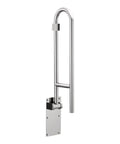 30 Inch Stainless Steel Flip Up Bathroom Grab Bar With Textured Grip For Seniors And Handicap Accessibility, Space Saving Bath Rail