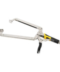 18 Inch C Type Welding Clamps Set Of 4 Beefy Locking Pliers Face Clamps, high carbon steel, open on white background