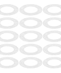 Stainless Steel Door Handle Washers and Spindle Repair Kit 100 Pcs Flat Thin Shims 8x12x0.1mm Door Knob Spacers arranged in a grid