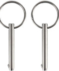2 Pack Quick Release Pin One Quarter Inch Diameter, Overall Length Two Inches, Usable Length One And A Half Inches, Marine Grade 316 Stainless Steel Bimini Top Pin For Boats And Marine Hardware