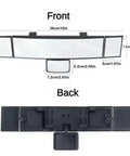 Front and back views of Level Up Your Daily Flow With This Hella Wide Panoramic Rearview Mirror For Tesla Cybertruck.