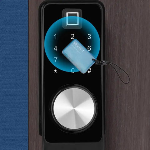 Grit Tough Smart Door Lock With Zero Drama Fingerprint Scan And Weatherproof Build For Breezy Entry Plus IC Card Backup And Quiet Heavy Duty Deadbolt Assembly
