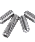 Hex Socket Set Screws M5 x 0.8 x 10mm Headless Cup Point Internal Hex Drive Grub Screws Flat End 304 Stainless Steel