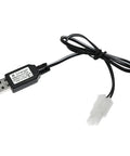 Compact USB Charger For 7.2V NiCd RC Batteries With Smart Protection 5V Input Up To 2A 7.2V Output 250mA, black cord
