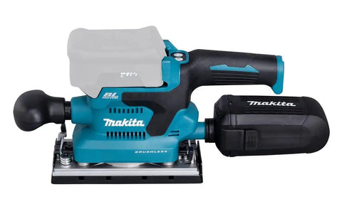 Badass Brushless Orbital Finishing Sander With Push Button Three Stage Electronic Speed And High Orbit Rate For Slick Wood Smoothing And Fast Prep Work Tool Only side view showcasing design and handle