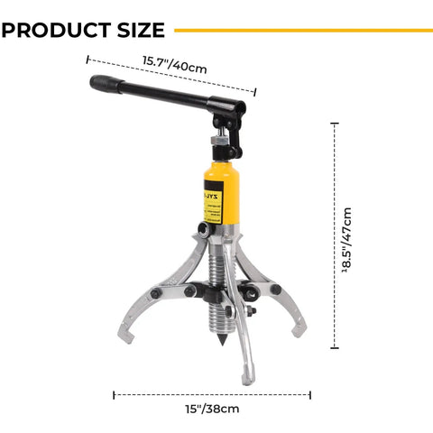 Pro Grade 8 Inch Hydraulic Gear Puller Workhorse With 5 Ton Capacity Adjustable 2 Or 3 Jaws Bearing Hub Separator dimensions