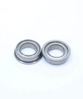 Get Cranking With These 10 Pack Flanged Deep Groove Ball Bearings in Smooth Chrome Steel And ABEC-1 Precision For Your DIY Build Projects Today - two chrome steel miniature bearings.