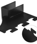 Black display clip from Two Pack Stainless Steel Shelf Brackets With Square Pipe Design for store racks.