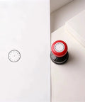 Super Practical Learning Time Stamp Kit For Teachers And Homeschool Parents To Help Kids Get The Hang Of Analog Clocks Using Clear Picture Time Visuals In Sleek Black Finish with red clock stamp.