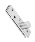 Dope 360 Degree Pivot Stainless Steel Door Hinge 75mm Long, brushed finish with countersunk holes and eccentric shaft