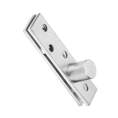 Dope 360 Degree Pivot Stainless Steel Door Hinge 75mm Long, brushed finish with countersunk holes and eccentric shaft