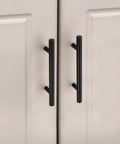 Oil Rubbed Bronze Cabinet Pulls Set 25 Pack 5 Inch Overall Length With 3 Inch (76mm) Hole Centers Solid Kitchen Drawer Handles installed on cabinets