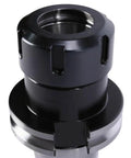 Close-up of CAT40 ER32 collet chuck, stainless steel build for milling lathe, part of 5-piece high-precision tool holders.