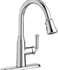 Single Handle Deck Mounted Kitchen Faucet Chrome Finish With Memory Temperature Setting 1.5 GPM Flow Easy Temperature Presets