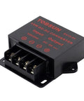 Tailgate Ready DC DC Step Down Buck Converter Voltage Regulator with input and output terminals, ideal for truck audio setups.