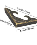 Iron corner guard from 20 Pack Antique Wood Corner Protectors, Retro Bronze Look, for chests, drawers, jewelry boxes, easy install