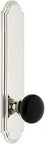 Arc Plate With Coventry Knob Passage In Polished Nickel Finish, Solid Forged Brass Construction, Pre Attached Knobs For Fast No Fuss Install