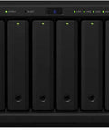 Rugged Eight Bay Nas Server With 32 Terabyte Drives And 16 Gigabyte Memory front view with status lights showing.
