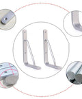 Heavy Duty Aluminum Alloy Triangle Shelf Bracket Rock Solid L Shaped Wall Mount Support Frame close-up view with details.