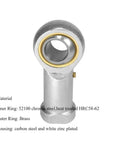 4 Piece Heavy Duty 1 Inch Bore Ball Joint Rod End Bearings With Female Thread Heim Joints showing inner chrome steel and brass details.