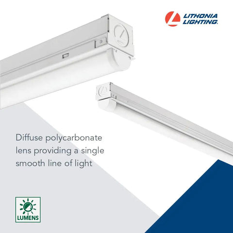 2Ft LED Light Fixture For Bright Energy Saving 120V 4000K Cool White Illumination With One Lamp White Finish Slim Design