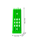 Green durable plastic stand from 4 Pack Pigeon Ring Stands And Poultry Leg Band Racks For Easy Pro Grade Band Management.