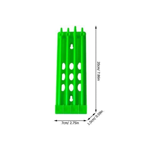 Green durable plastic stand from 4 Pack Pigeon Ring Stands And Poultry Leg Band Racks For Easy Pro Grade Band Management.