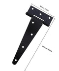 Heavy Duty Wood Gate Hinges With Extended T Shape Design And Slotted Bearing For Easy Install Black Iron Construction Built To Last
