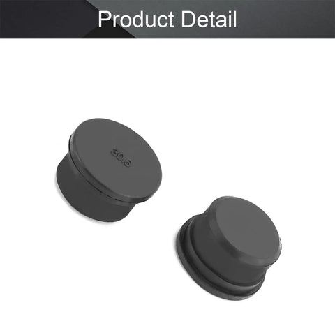 Premium Quality Heavy Duty 5 Pack Black Rubber Stopper Plugs Rock Solid Seal Hole Insert Grommet For Cable Gland Badass Insulation Snug Fit Wiring Harness Kit details showing black rubber plugs.