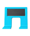 Front view of blue Self Clamping Hinge Jig for No Drill Door Installation with Magnetic Lock and Precision Mortise Template.