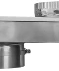 Side view of Saf-T-Duct Zero Dryer Vent Periscope For Tight Spaces, Adjustable Zero To Five Inch Length, Aluminum Construction With A Smooth Interior For Maximum Airflow And Easy Install.