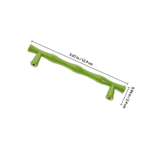 Vintage Style Zinc Alloy Cabinet Handles 2 Pack, green finish, 5.07 inches long, decorative furniture hardware