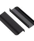 10 Pack Finger Edge Pulls For Cabinets Matte Black Grab Friendly Concealed Drawer Handles With Tab Design 96mm Hole Center And 120mm
