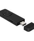 Black Compact Portable MP3 Player With Lanyard, Expandable Memory Up To 32GB, USB connector shown.