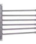 Six Arm Swing Arm Towel Bar Wall Mount Rack In Brushed Stainless Steel For Bathroom Space Saving Towel Organizer
