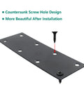 4 Pack Flat Straight Beefy Brace Brackets In Black Stainless Steel Heavy Duty Mending Bracket Plate For Furniture Wood Shelves