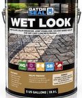Pro Grade High Gloss Wet Look Concrete Paver Sealer Solvent Based Acrylic Formula 5 gallons container for enhancing pavers.