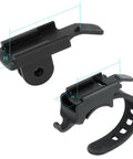2 Pack Bike Light Mount Adapter Rail Slide On Type Bracket for Quick Install on handlebar, black plastic design