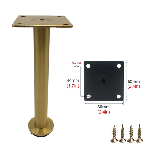 Adjustable 23.6 Inch Stainless Steel Furniture Legs Set Of 4 With Gold Finish Durable Replacement Legs For Sofa Table Cabinet Coffee Table And TV Stand Includes Screws Upgrade Your Setup