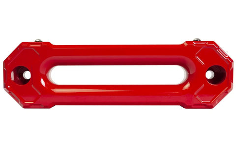 Red Hawse Fairlead 1.5 Inch Thick Billet Aluminum For Synthetic Winch Rope 10 Inch Hole Spacing Stainless Hardware Included